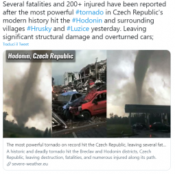 Tornado in Repubblica Ceca: diversi morti e 200 feriti ...