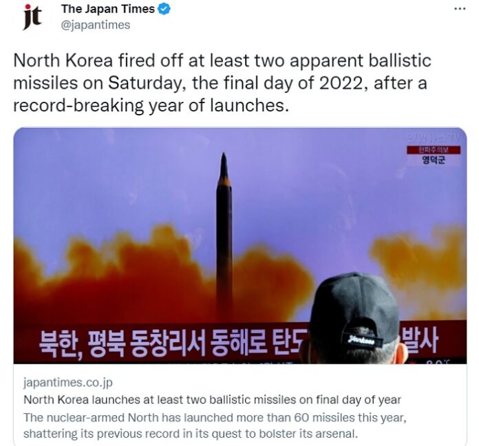 Corea del Nord lancia 3 missili verso il Mar del Giappone